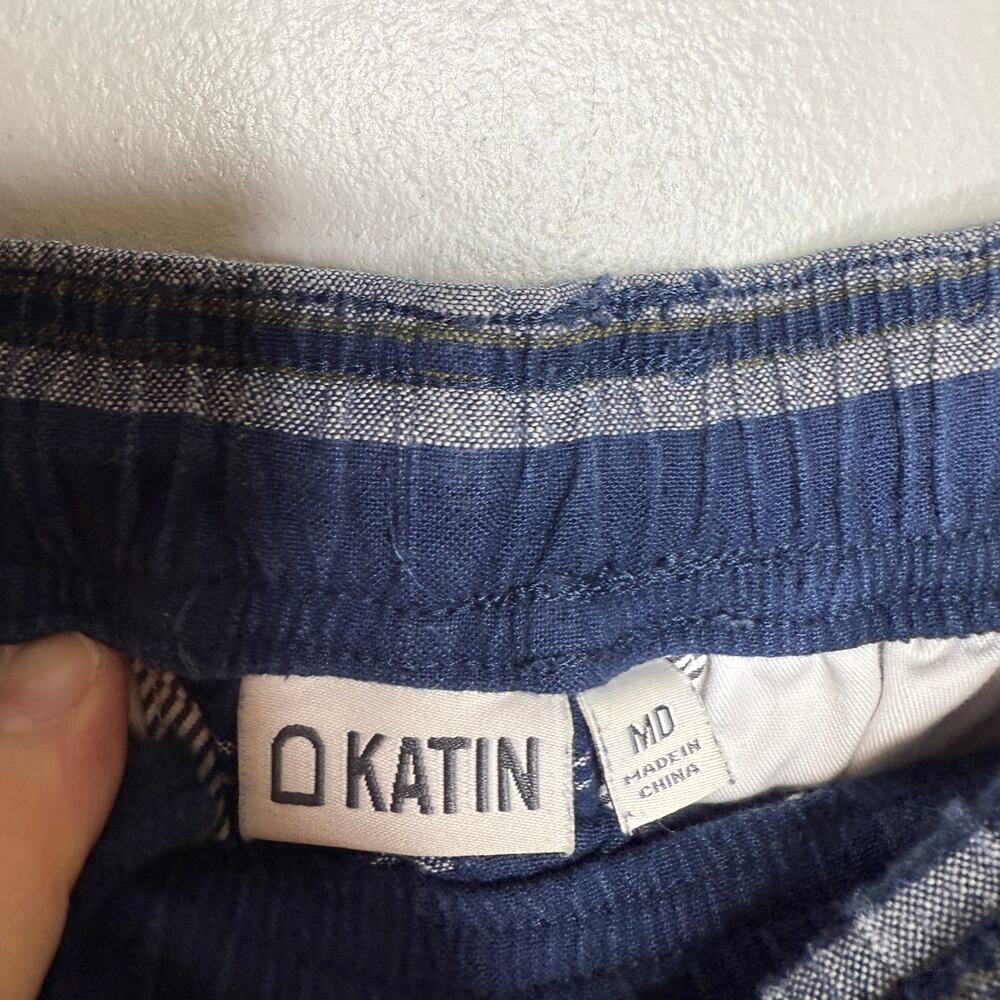 Katin Blue Stripe Cotton Linen Drawstring Short Mens Medium - Picture 3 of 6